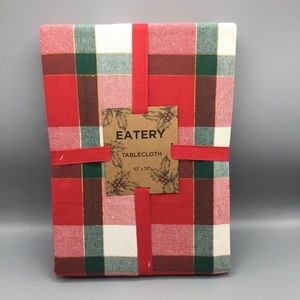 EATERY Christmas Plaid Tablecloth 52” x 70”
